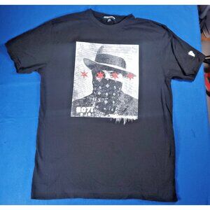 Crooks & Castles Al Capone Mug Shot Black T-Shirt Men's Size Large